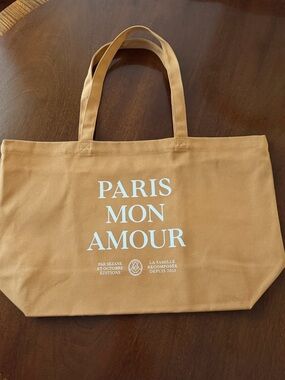 Sezane Paris Canvas Tote Bag Brown Large Size Brand New